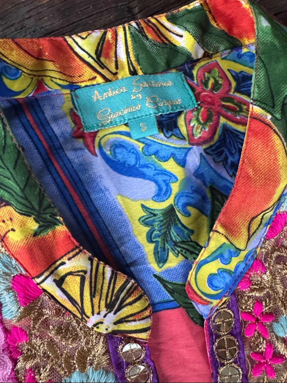 Antica Sartoria beaded embroidered resort wear sleeveless summer tropical dress - Picture 8 of 14